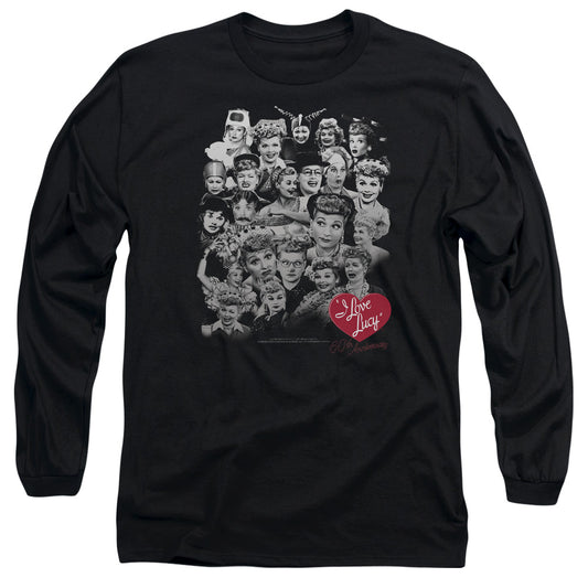 I LOVE LUCY : 60 YEARS OF FUN L\S ADULT T SHIRT 18\1 BLACK 2X