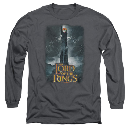 LORD OF THE RINGS : ALWAYS WATCHING L\S ADULT T SHIRT 18\1 CHARCOAL SM