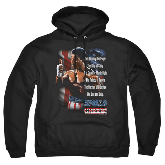 ROCKY II : THE ONE AND ONLY ADULT PULL OVER HOODIE BLACK MD