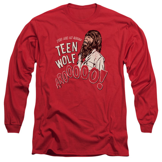 TEEN WOLF : ANIMAL L\S ADULT T SHIRT 18\1 Red 2X