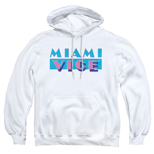 MIAMI VICE : LOGO ADULT PULL OVER HOODIE White 2X
