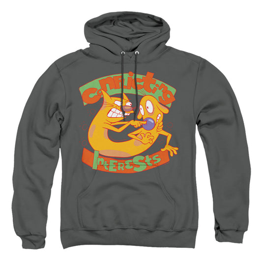 CATDOG : CONFLICTING INTERESTS ADULT PULL OVER HOODIE Charcoal SM