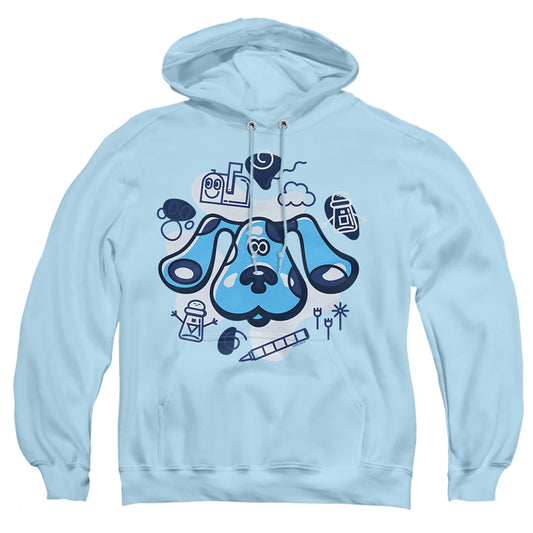BLUE'S CLUES (CLASSIC) : AND FRIENDS ADULT PULL OVER HOODIE Light Blue 2X