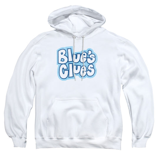 BLUE'S CLUES : BLUE'S CLUES VINTAGE LOGO ADULT PULL OVER HOODIE White 2X