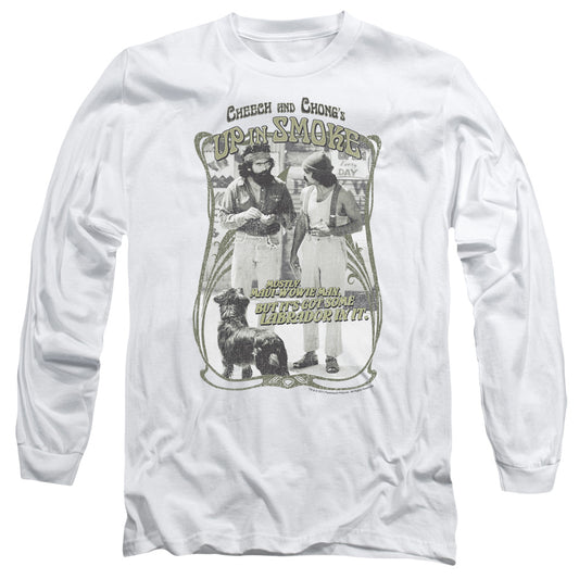 UP IN SMOKE : LABRADOR L\S ADULT T SHIRT 18\1 WHITE LG