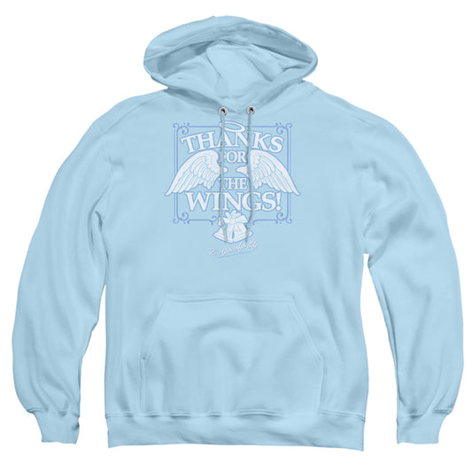 IT'S A WONDERFUL LIFE : DEAR GEORGE ADULT PULL OVER HOODIE LIGHT BLUE 2X