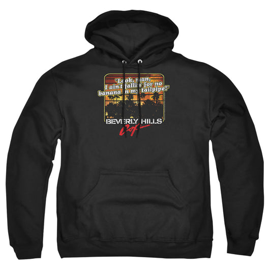 BEVERLY HILLS COP : BANANA IN MY TAILPIPE ADULT PULL OVER HOODIE Black 2X