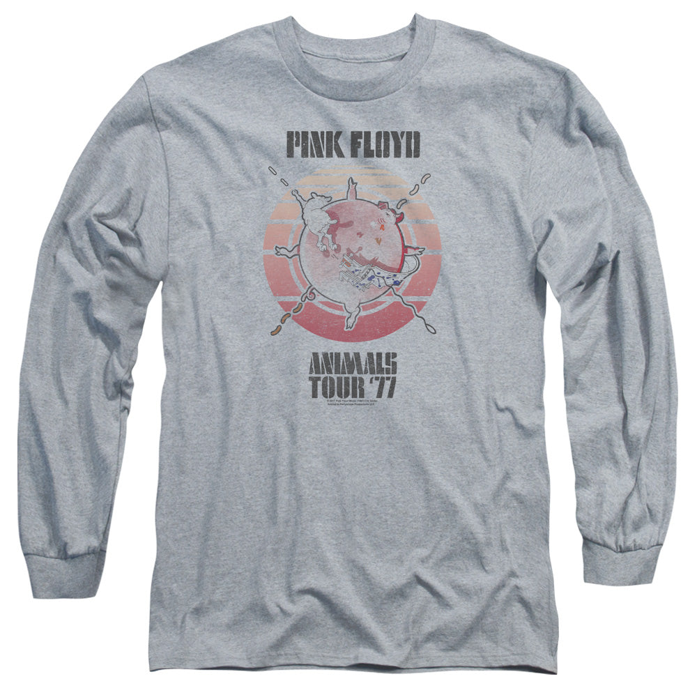 PINK FLOYD : ANIMALS TOUR 77 L\S ADULT T SHIRT 18\1 ATHLETIC HEATHER 3X
