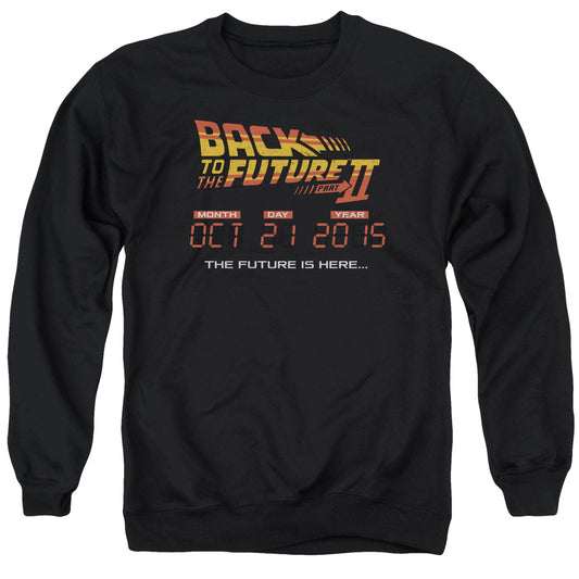 BACK TO THE FUTURE II : FUTURE IS HERE ADULT CREW NECK SWEATSHIRT BLACK SM