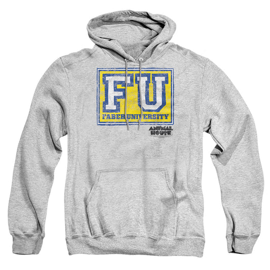ANIMAL HOUSE : FABER UNIVERSITY ADULT PULL OVER HOODIE Athletic Heather 2X