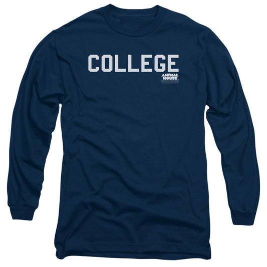 ANIMAL HOUSE : COLLEGE L\S ADULT T SHIRT 18\1 NAVY 2X