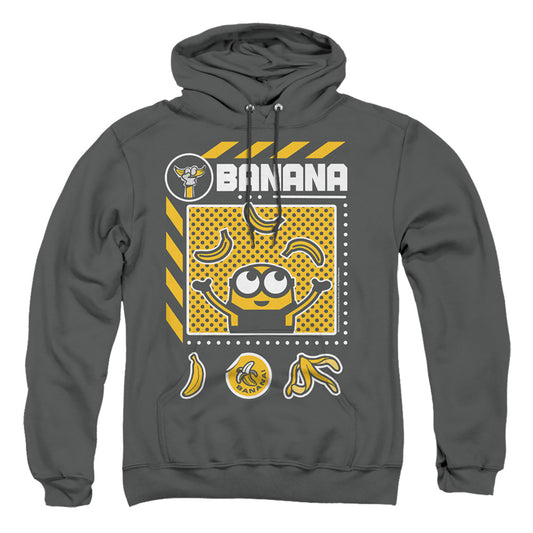 MINIONS : BANANA ICONS ADULT PULL OVER HOODIE Charcoal 2X