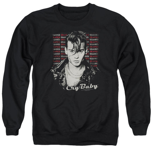CRY BABY : DRAPES AND SQUARES ADULT CREW NECK SWEATSHIRT BLACK 2X