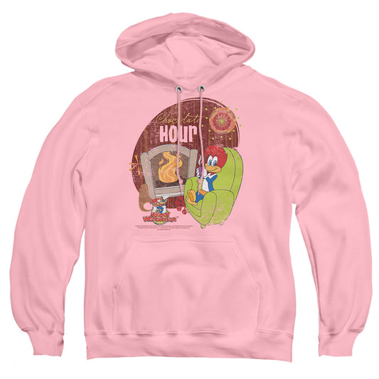 WOODY WOODPECKER : CHOCOLATE HOUR ADULT PULL OVER HOODIE PINK 2X