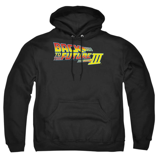 BACK TO THE FUTURE III : LOGO ADULT PULL OVER HOODIE Black 2X