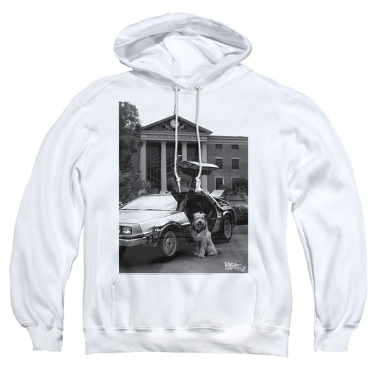 BACK TO THE FUTURE II : EINSTEIN ADULT PULL OVER HOODIE White LG