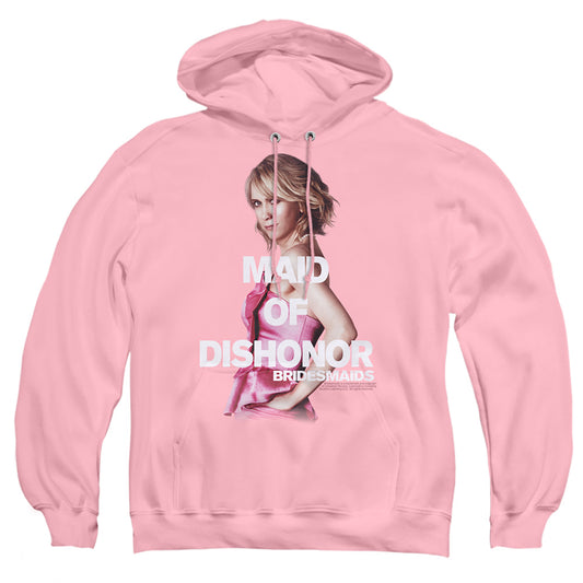 BRIDESMAIDS : MAID OF DISHONOR ADULT PULL OVER HOODIE PINK LG