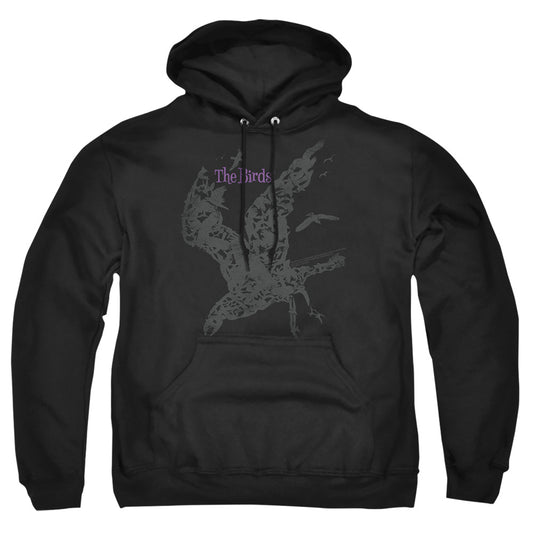 BIRDS : POSTER ADULT PULL OVER HOODIE Black 2X