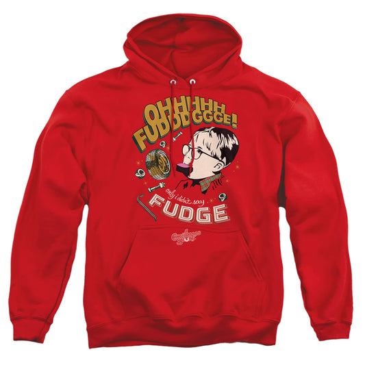 A CHRISTMAS STORY : FUDGE ADULT PULL-OVER HOODIE Red 3X