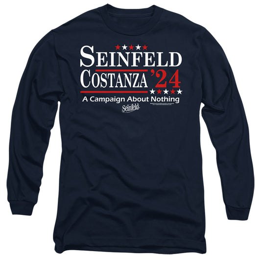 SEINFELD : ELECTION TEE L\S ADULT T SHIRT 18\1 Navy 2X