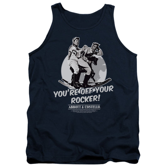 ABBOTT AND COSTELLO : OFF YOUR ROCKER ADULT TANK NAVY LG