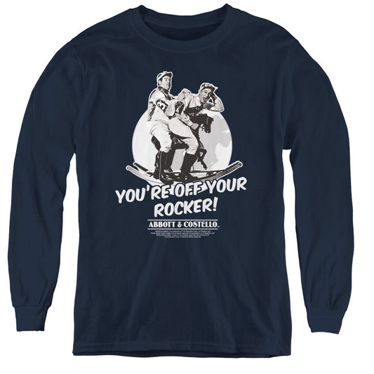 ABBOTT AND COSTELLO : OFF YOUR ROCKER L\S YOUTH NAVY XL