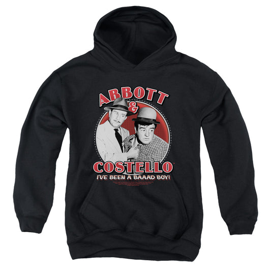 ABBOTT AND COSTELLO : BAD BOY YOUTH PULL-OVER HOODIE BLACK LG
