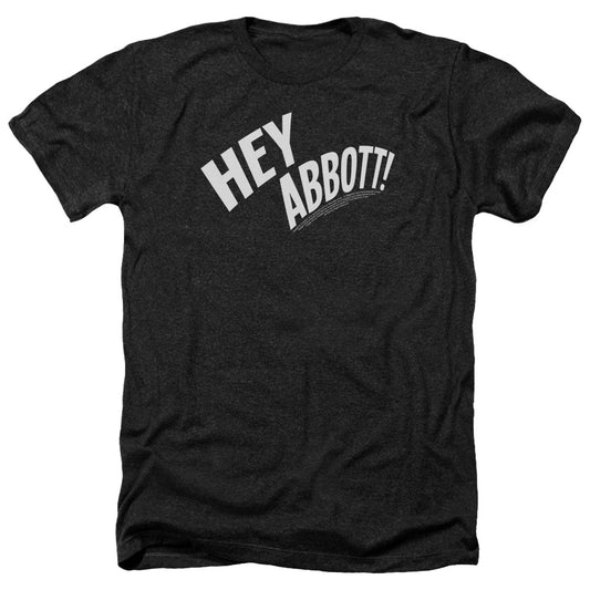 ABBOTT AND COSTELLO : HEY ABBOTT ADULT HEATHER BLACK XL