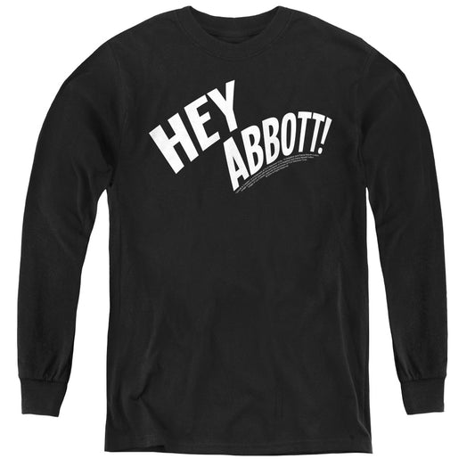 ABBOTT AND COSTELLO : HEY ABBOTT L\S YOUTH BLACK XL
