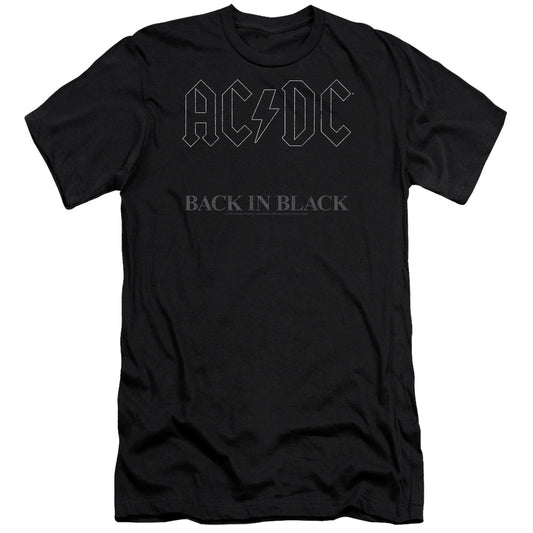 AC\DC : BACK IN BLACK PREMUIM CANVAS ADULT SLIM FIT 30\1 Black 2X