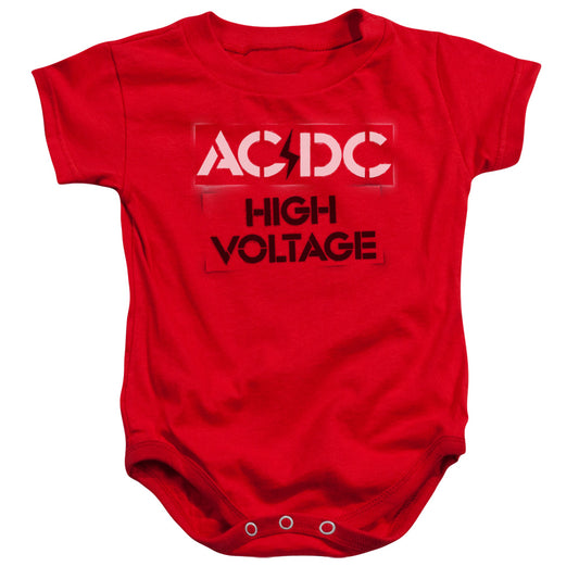 AC\DC : HIGH VOLTAGE STENCIL INFANT SNAPSUIT Red LG (18 Mo)