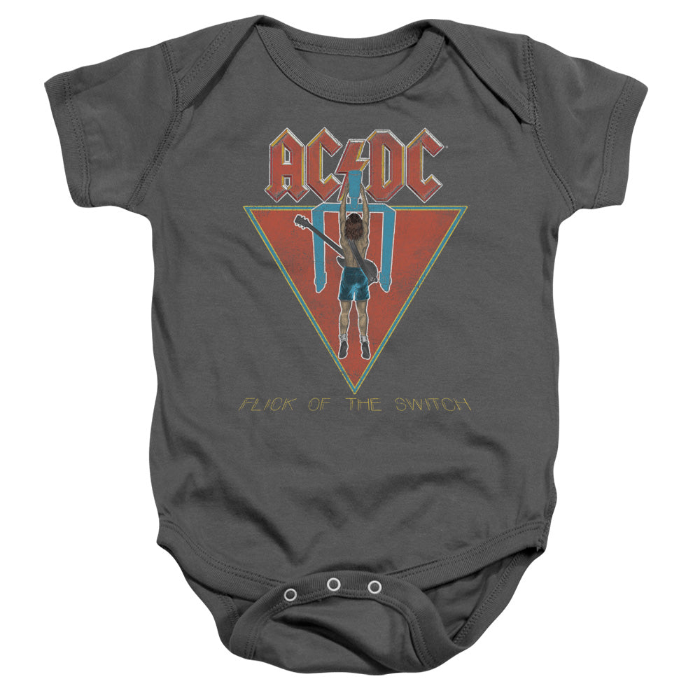 AC\DC : FLICK OF THE SWITCH INFANT SNAPSUIT Charcoal MD (12 Mo)