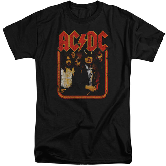 AC\DC : GROUP DISTRESSED ADULT TALL FIT SHORT SLEEVE Black 2X