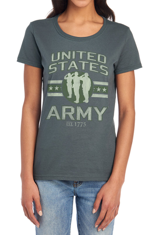 ARMY : UNITED STATES ARMY WOMENS SHORT SLEEVE CHARCOAL 2X