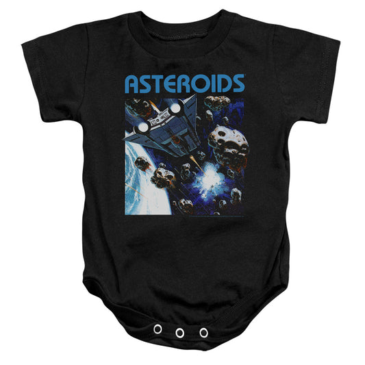 ATARI : 2600 ASTEROIDS INFANT SNAPSUIT Black MD (12 Mo)