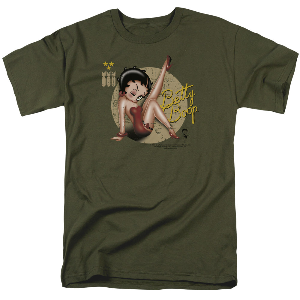 BETTY BOOP : NOSE ART S\S ADULT 18\1 MILITARY GREEN SM