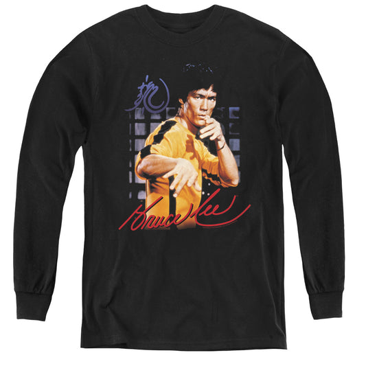BRUCE LEE : YELLOW JUMPSUIT L\S YOUTH BLACK LG