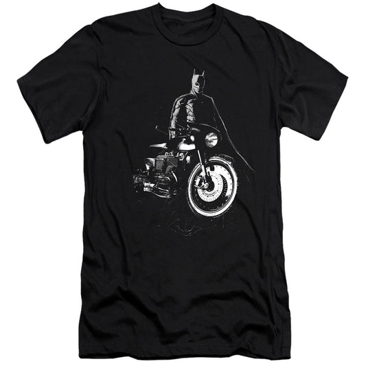 THE BATMAN : AND HIS MOTORCYCLE  PREMIUM CANVAS ADULT SLIM FIT 30\1 Black MD