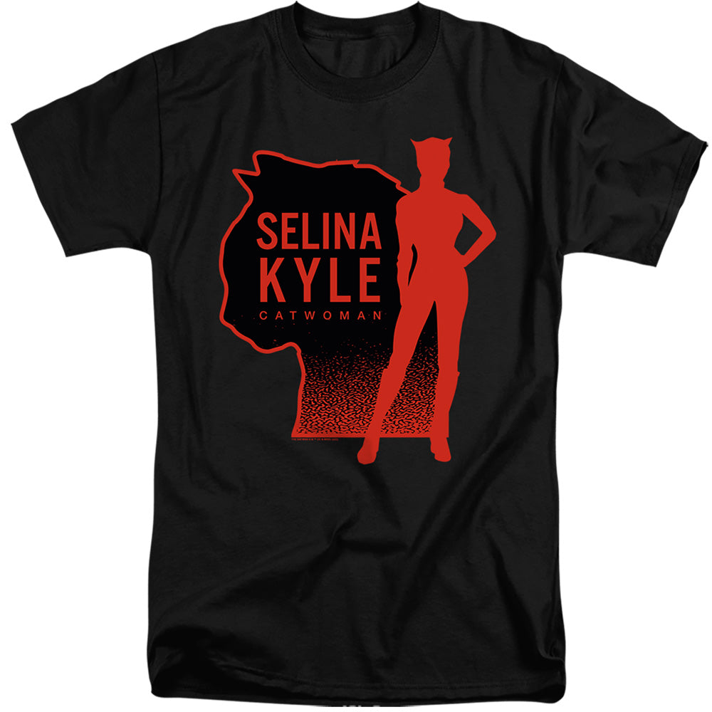 THE BATMAN : SELINA KYLE CATWOMAN ADULT TALL FIT SHORT SLEEVE Black XL