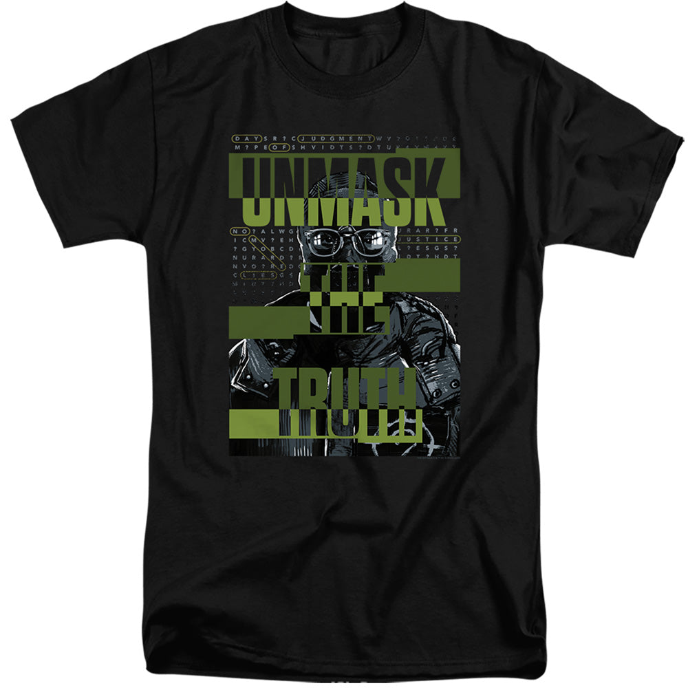 THE BATMAN : UNMASK THE TRUTH ADULT TALL FIT SHORT SLEEVE Black XL