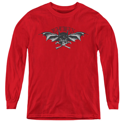 BATMAN : WINGS OF WRATH L\S YOUTH RED XL