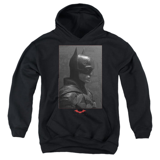 THE BATMAN : WORN PORTRAIT YOUTH PULL OVER HOODIE Black SM