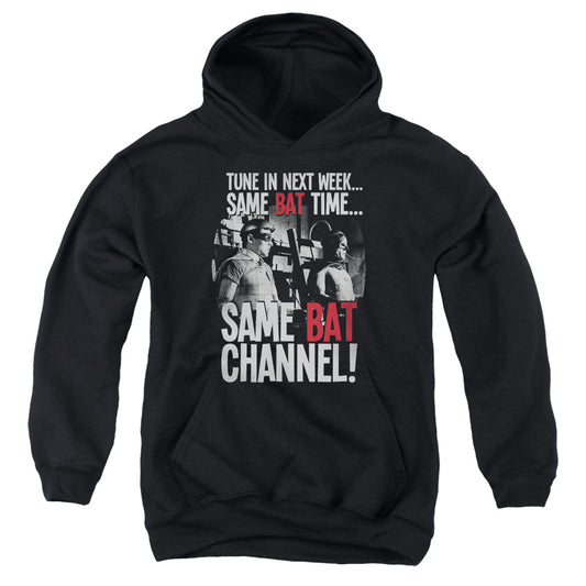 BATMAN CLASSIC TV : BAT CHANNEL YOUTH PULL OVER HOODIE BLACK SM
