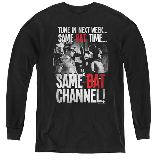 BATMAN CLASSIC TV : BAT CHANNEL L\S YOUTH BLACK SM