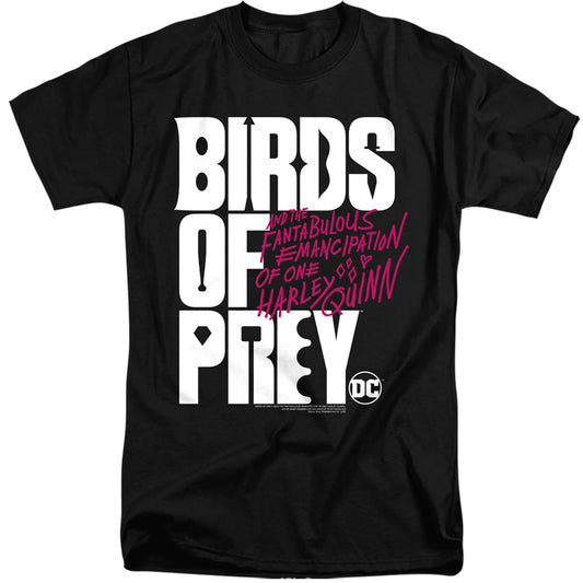 BIRDS OF PREY : BIRDS OF PREY LOGO ADULT TALL FIT SHORT SLEEVE Black 2X