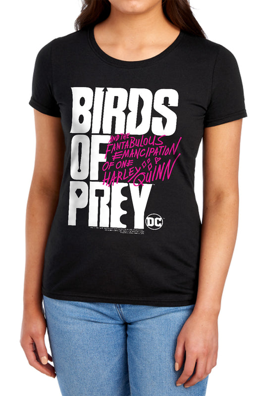 BIRDS OF PREY : BIRDS OF PREY LOGO WOMENS SHORT SLEEVE Black 2X