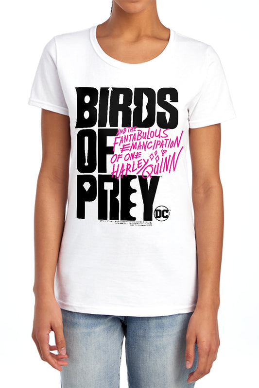 BIRDS OF PREY : BIRDS OF PREY LOGO WOMENS SHORT SLEEVE White 2X