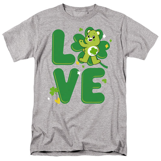CARE BEARS : UNLOCK THE MAGIC : GOOD LUCK BEAR LOVE ST. PATRICK'S DAY S\S ADULT 18\1 Athletic Heather 2X