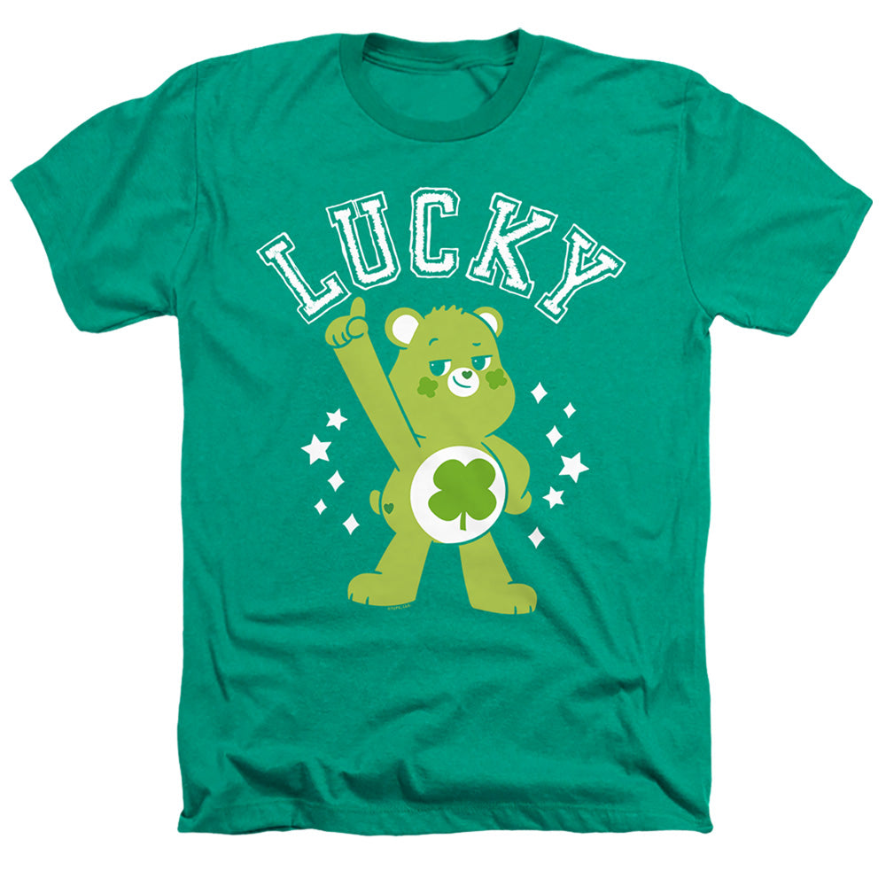 CARE BEARS : UNLOCK THE MAGIC : GOOD LUCK BEAR LUCKY COLLEGIATE ST. PATRICK'S DAY ADULT HEATHER Kelly Green 2X