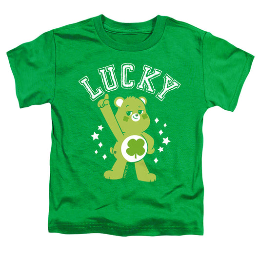 CARE BEARS : UNLOCK THE MAGIC : GOOD LUCK BEAR LUCKY COLLEGIATE ST. PATRICK'S DAY S\S TODDLER TEE Kelly Green LG (4T)